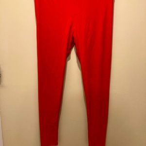 Red LuLaRoe Tall and Curvy Leggings